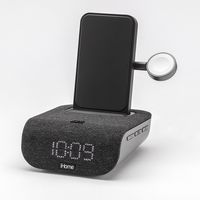 iHome - TimeBase Pro+ - Bluetooth Alarm Clock with Triple Charging - Black - Angle