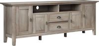 Simpli Home - Redmond SOLID WOOD 72 inch Wide Transitional TV Media Stand in Distressed Grey For ... - Angle