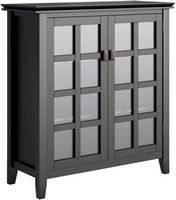 Simpli Home - Artisan SOLID WOOD 38 inch Wide Transitional Medium Storage Cabinet - Black - Angle