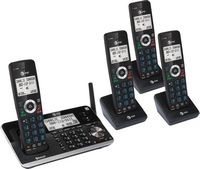 AT&T - 4 Handset Connect to Cell Answering System with Unsurpassed Range - Black - Angle