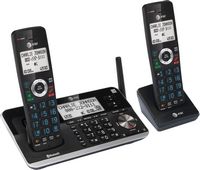 AT&T - 2 Handset Connect to Cell Answering System with Unsurpassed Range - Black - Angle