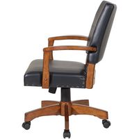 OSP Home Furnishings - Wood Bankers 5-Pointed Star Wood and Steel Office Chair - Black - Angle