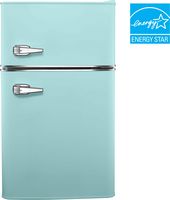 Insignia™ - 3.1 Cu. Ft. Retro Mini Fridge with Top Freezer and ENERGY STAR Certification - Mint - Angle