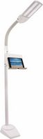 OttLite - Dual Shade LED Floor Lamp with USB Charging Station - White - Angle