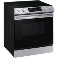 Samsung - 6.3 cu. ft. Front Control Slide-In Electric Range with Wi-Fi, Fingerprint Resistant - S... - Angle