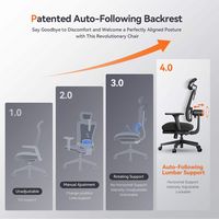 Newtral - Ergonomic High Back Mesh Office Chair - Black - Angle