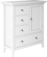 Simpli Home - Redmond SOLID WOOD 39 inch Wide Transitional Medium Storage Cabinet in - White - Angle