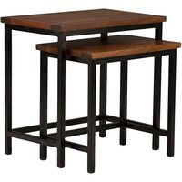 Simpli Home - Skyler 2 Pc Nesting Side Table - Dark Cognac Brown - Angle