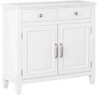 Simpli Home - Connaught Traditional Solid Wood Entryway Storage Cabinet - White - Angle