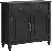 Simpli Home - Connaught Traditional Solid Wood Entryway Storage Cabinet - Black - Angle