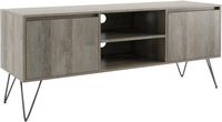 Simpli Home - Hunter SOLID MANGO WOOD 60 inch Wide Industrial TV Media Stand in Grey For TVs up t... - Angle