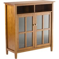 Simpli Home - Warm Shaker SOLID WOOD 39 inch Wide Transitional Medium Storage Media Cabinet in - ... - Angle