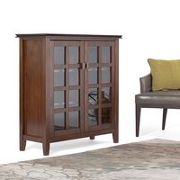 Simpli Home - Artisan SOLID WOOD 38 inch Wide Transitional Medium Storage Cabinet in - Russet Brown - Angle