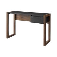 Walker Edison - Modern Fluted Storage Drawer Wood Computer Desk - Black - Angle