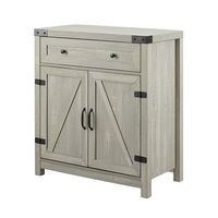 Walker Edison - Farmhouse Barn Door Accent Cabinet - Stone Grey - Angle