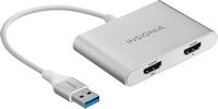 Insignia™ - USB to Dual HDMI Adapter - White - Angle