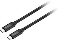 Insignia™ - 3.3’ USB-C to USB-C 3.2 Gen 2 Superspeed+ 10Gbps Cable - Black - Angle
