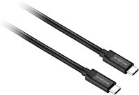 Insignia™ - 3.3’ USB-C to USB-C 3.2 Gen 2 Superspeed+ 10Gbps Cable - Black - Angle