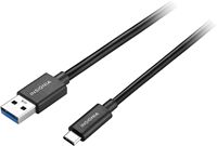 Insignia™ - 3.3’ USB to USB-C 3.2 Gen 2 Superspeed+ 10Gbps Cable - Black - Angle