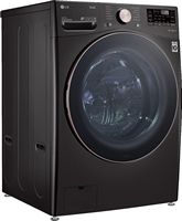 LG - 4.5 Cu. Ft. High-Efficiency Stackable Smart Front Load Washer with Steam and Built-In Intell... - Angle