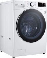 LG - 4.5 Cu. Ft. High-Efficiency Stackable Smart Front Load Washer with Steam and 6Motion Technol... - Angle