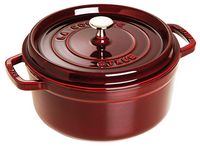 Staub - Cast Iron 9-qt Round Cocotte - Grenadine - Angle