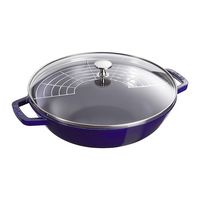 Staub - Cast Iron 4.5-qt Perfect Pan - Dark Blue - Angle