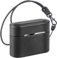 SaharaCase - Retro Leather Case for Apple AirPods Pro (1st Generation) - Black - Angle