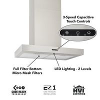 Broan Elite - 30 inches - Wall Range Hood - Silver - Angle