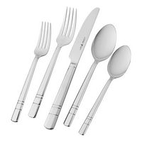 Henckels - International Madison Square 65-pc 18/10 Flatware Set - Stainless Steel - Angle