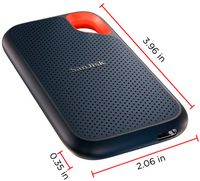 SanDisk - Extreme Portable 2TB External USB-C NVMe SSD - Black - Angle