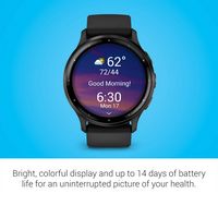 Garmin - Venu 3 GPS Smartwatch 45 mm Fiber-reinforced polymer - Stainless Steel and Black - Angle