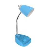Limelights - Gooseneck Organizer Desk Lamp with iPad Tablet Stand Book Holder and USB port - Blue - Angle