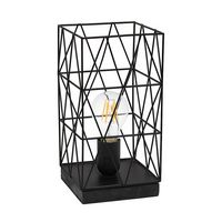 Simple Designs - Geometric Square Metal Table Lamp - Black - Angle