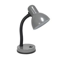 Simple Designs - Basic Metal Desk Lamp with Flexible Hose Neck - Gray - Angle