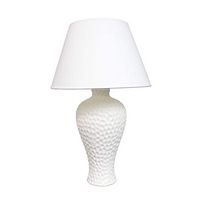 Simple Designs - Curvy Ceramic Table Lamp - Textured Stucco - Angle