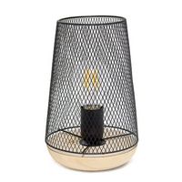 Simple Designs - Wired Mesh Uplight Table Lamp - Black - Angle