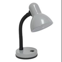 Simple Designs - Basic Metal Desk Lamp with Flexible Hose Neck - Silver - Angle