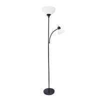 Simple Designs - Floor Lamp with Reading Light - Black - Angle