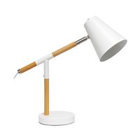 Simple Designs - Wooden Pivot Desk Lamp - White - Angle