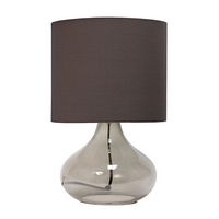Simple Designs - Glass Raindrop Table Lamp with Fabric Shade - Smoke Gray/Gray - Angle