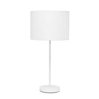 Simple Designs - Stick Lamp with Fabric Shade - White - Angle