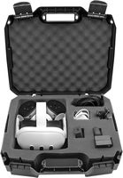 CASEMATIX - Hard Shell Custom Travel Case for Meta Quest 3S, 3 and 2 VR Headsets - Black - Angle