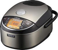 Zojirushi - 5.5 Cup Pressure Induction Heating Rice Cooker - Stainless Steel Black - Angle