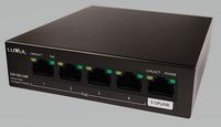 Luxul 4 Port Gb PoE+ Switch W/Uplink 58W - Black - Angle