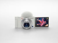 Sony - ZV-1 20.1-Megapixel Digital Camera for Content Creators and Vloggers - White - Angle