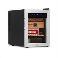 NewAir - 250 Count Cigar Humidor Wineador with Precision Digital Temperature Controls - Stainless... - Angle