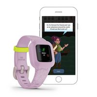 Garmin - vivofit jr. 3 Kids Fitness Activity Tracker - Lilac Floral - (2020) - Angle