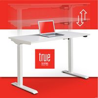 True Seating - Ergo Electric Height Adjustable Standing Desk - White - Angle