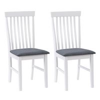 CorLiving - Michigan Two Toned White and Gray Dining Chair, Set of 2 - White/Gray - Angle